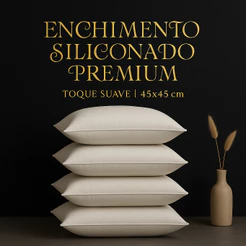 Almofada Refil de 45x45 Enchimento Silicone Macio Aumofada Fofinha Antialérgica Lavável fabrica