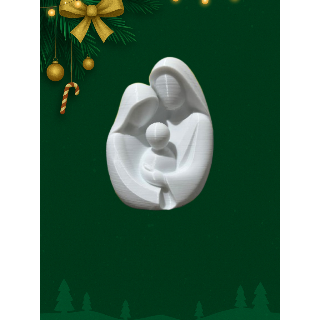 Sagrada Família Moderna em 3D | Decoração Natalina | Presépio Minimalista | Presente Religioso Único