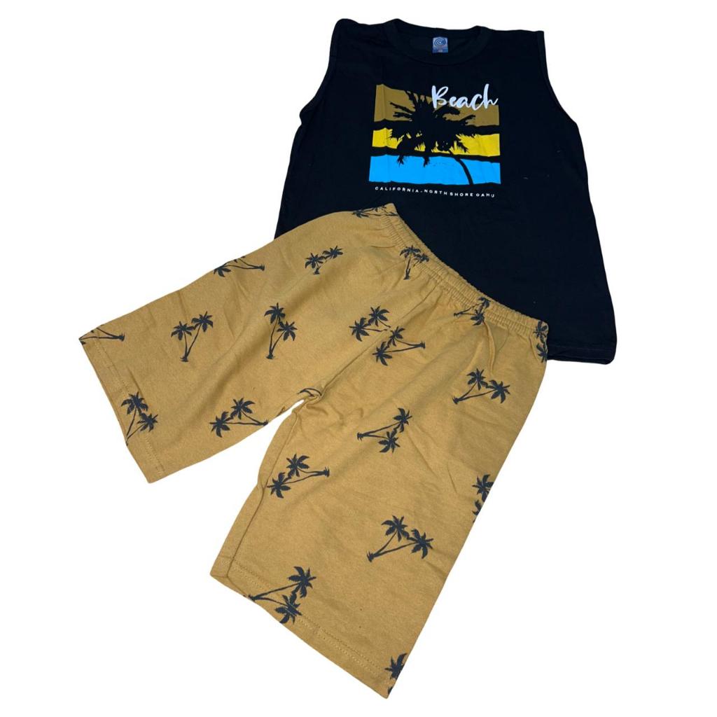Conjunto  masculino - Juvenil -  camiseta + bermuda -Tamanho: 16