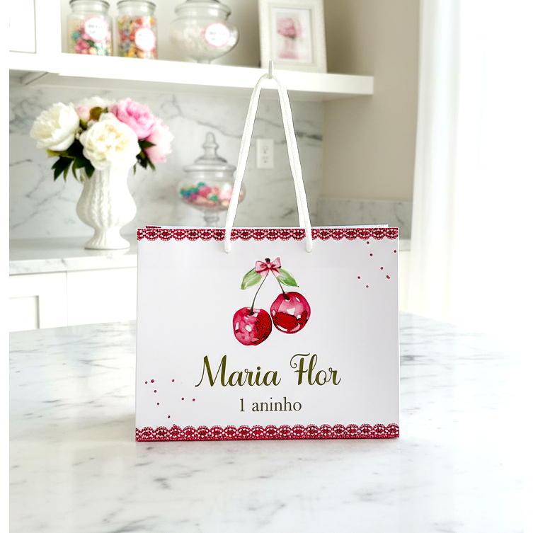 SACOLINHA CEREJINHA Personalizado | Sacolinha | Lembrancinha | Decoração | Aniversário CEREJA | FAZEMOS TODOS OS TEMAS