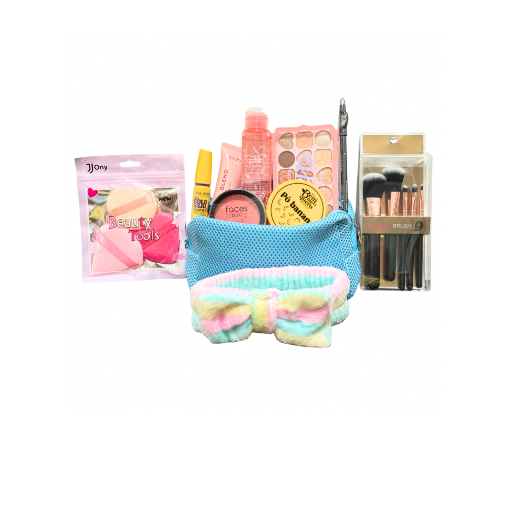 kit Maquiagem 20 pç Completo + kit Eesponjas + kit Pinçéis ENVIO IMEDIATO  + brinde