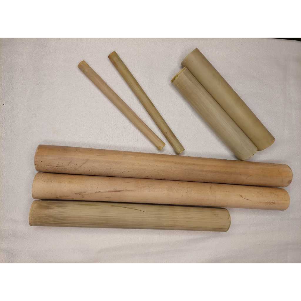 Kit Bambuterapia 7 Peças para Massagem Modeladora Corporal e Facial, maçaricado e lixado