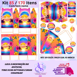 Kit com 85/170 itens lembrancinhas TEMA: TARDEZINHA (COM/SEM NOME) - Envio Rápido