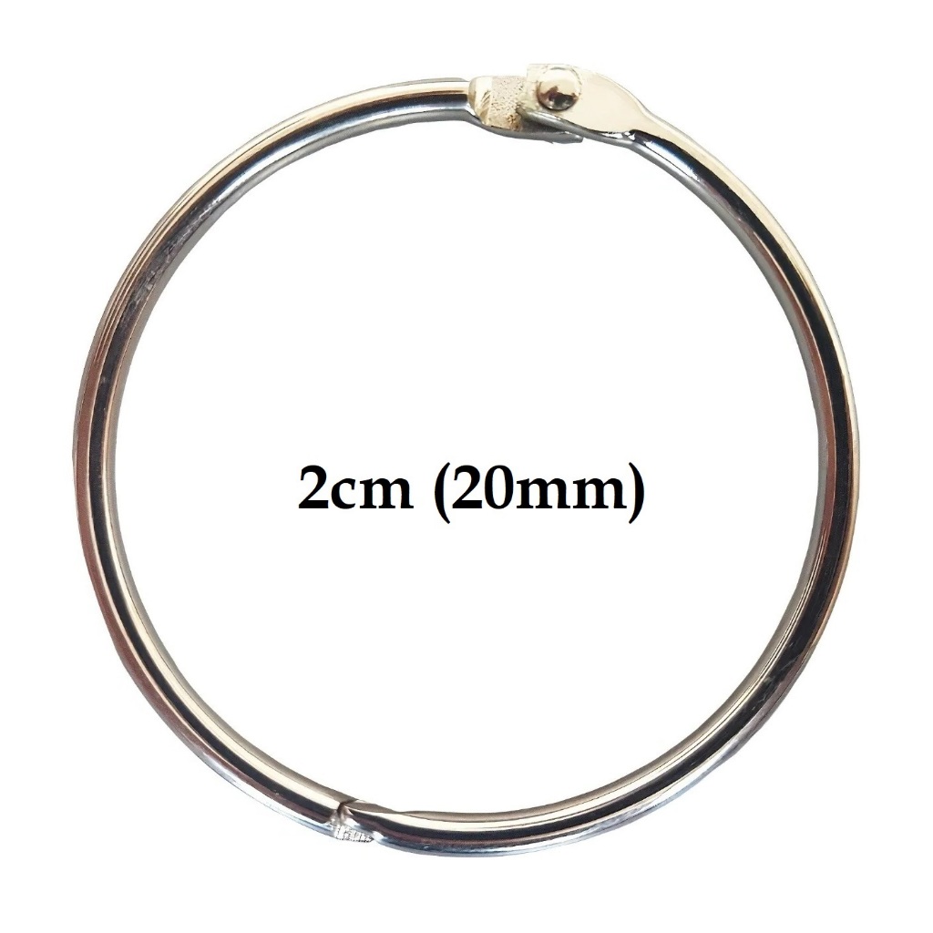 Pacote Com 200 Argolas Articulada Em Metal 2cm (20mm) P/Encadernação/Scrapbook/Álbuns/Cadernos/Fichário/Bloco de Notas