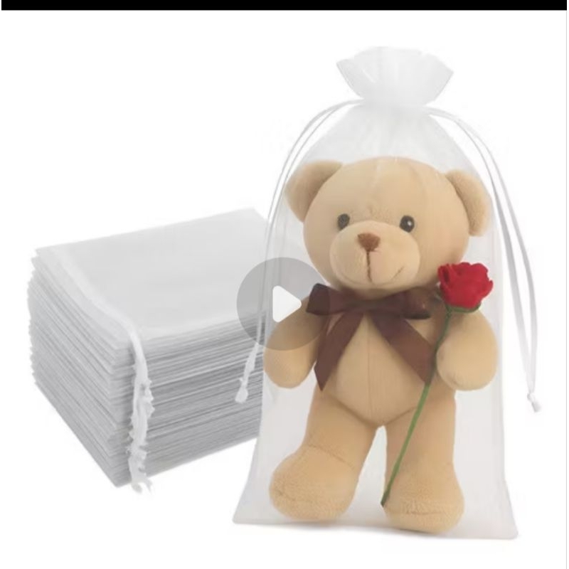 Kit Com 25 Unidades Saco Organza Branco Tamanho 25x40. Ideal-Pra Colocar Chinelo Objetos. Entregar Rápida.