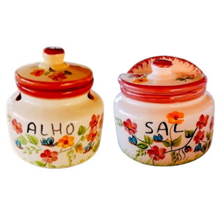 🧄🧂 Porta Alho e Saleiro de Cerâmica – Venda Individual em Oferta na Shopee