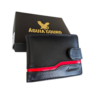 Carteira de couro masculina luxo premium legitimo porta cartão Águia Couro Cor Preto Presente em Oferta na Shopee