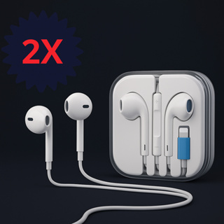 PROMOÇÃO KIT 2 Fones de Ouvido entrada lightning para Iphone Microfone em Oferta na Shopee
