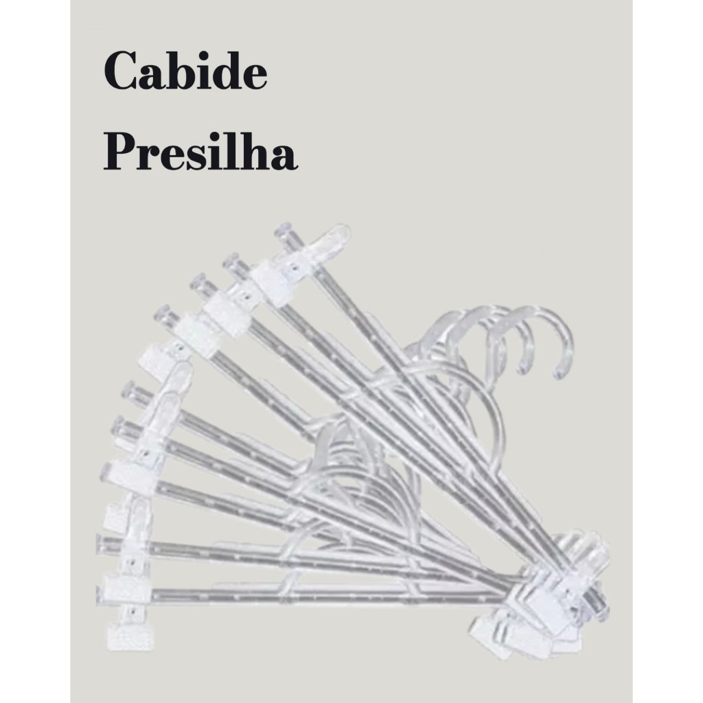 Kit 15 Cabides Saia com 30 Presilhas Reguláveis – Organizador Roupas Lojas e Casa