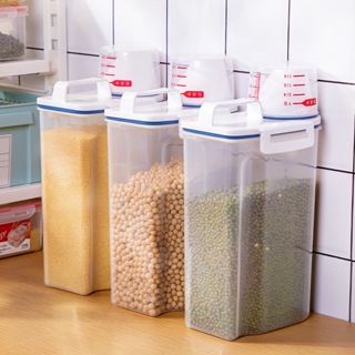 2PCS Pote Hermético 2.5L com Copo Medidor Bico Dosador Para Cozinha Arroz, Grãos, Produtos dempeza  Lie Ração Multiuso em Oferta na Shopee