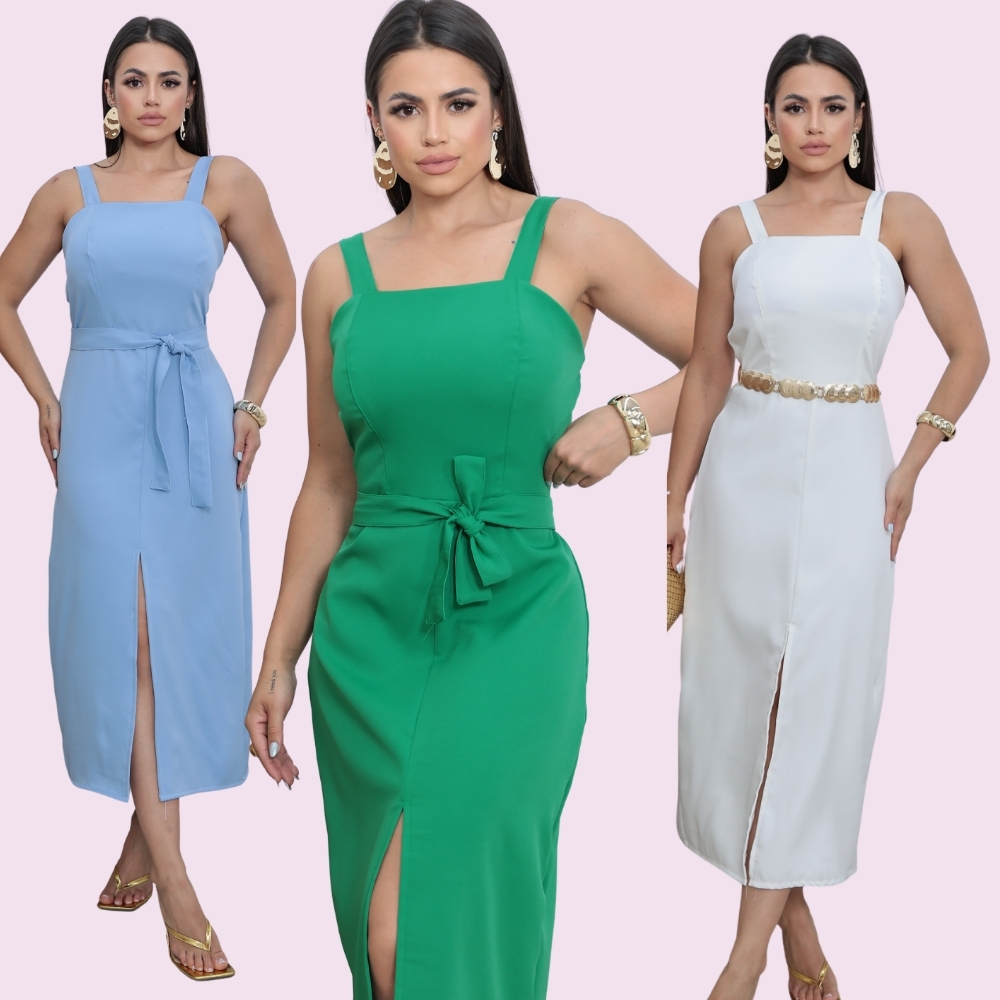 Vestido Midi Feminino Alfaiataria Com Fenda Vestido Longo Feminino Elegante Com Ziper Blusa Feminina