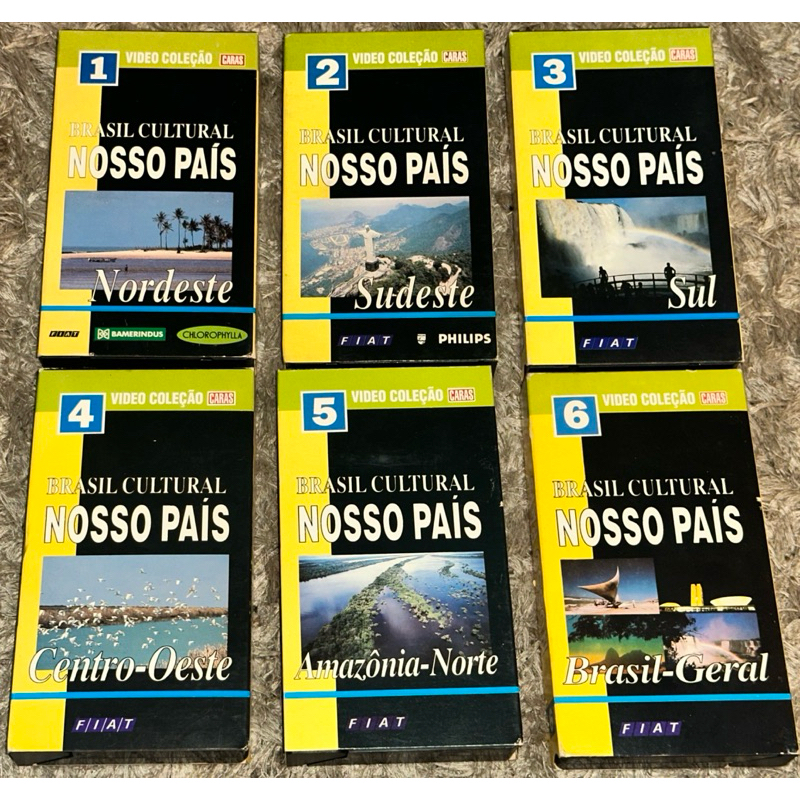 VHS Coleção Caras Brasil Cultural Nosso País 1 ao 6