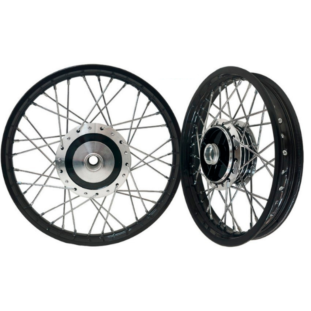 Par De Rodas Jante Pretas Tambor Fan Titan 150 / 160 / Start Cubo Diamantado