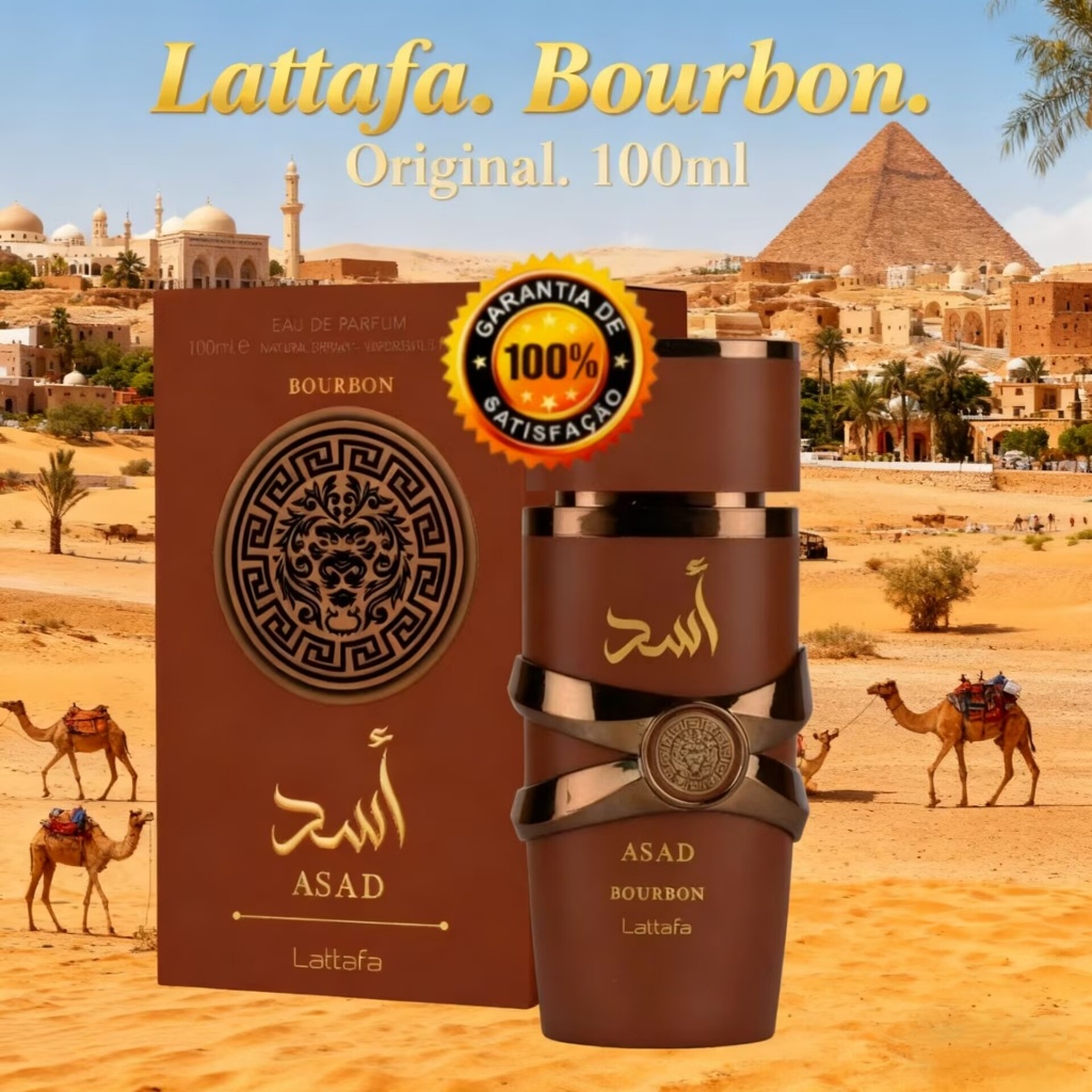 Perfume Árabe Lattafa Asad Bourbon Masculino Eau de Parfum Original-100ml