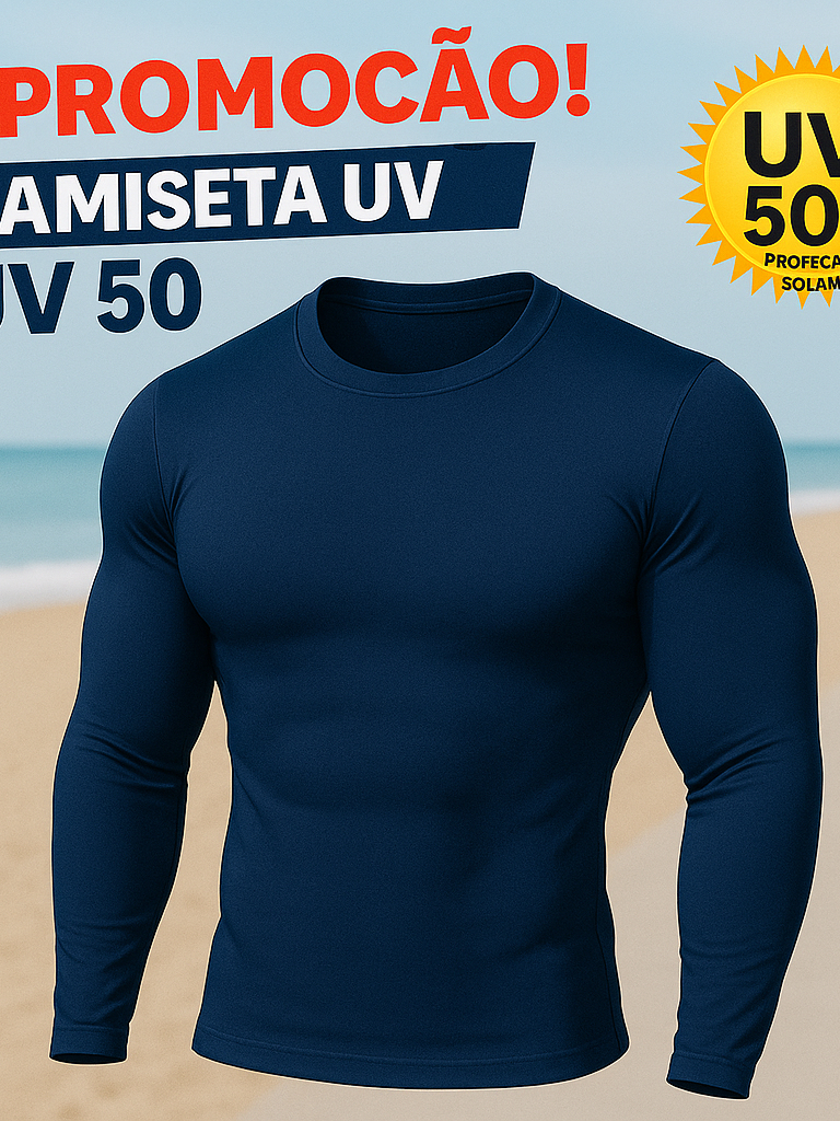 Camisa Térmica Proteção Uv 50+ Segunda Pele Camiseta Blusa Malha Fria Unissex Academia Manga Longa