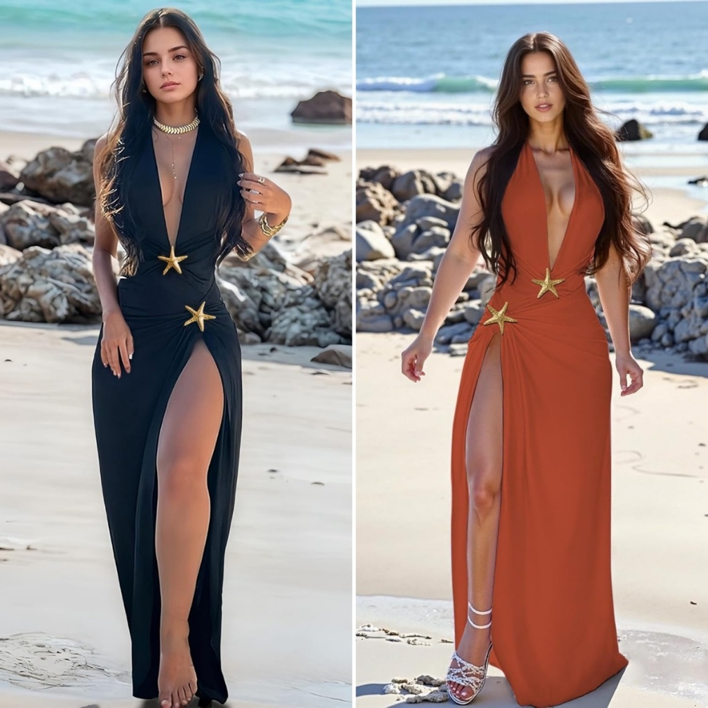 Conjunto de Biquíni Saia de 2 Pacotes Maiô Estrela Praia com Fenda Alta para Mulheres em Oferta na Shopee