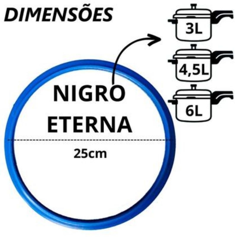 Borracha Anel Eterna Nigro para Panela de Pressão 4,5L – Vedação Perfeita e Durabilidade Garantida!