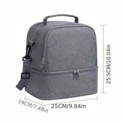Bolsa Térmica De Dois Andares Grande Capacidade De Piquenique Para Estudantes E Trabalhadores De Escritório