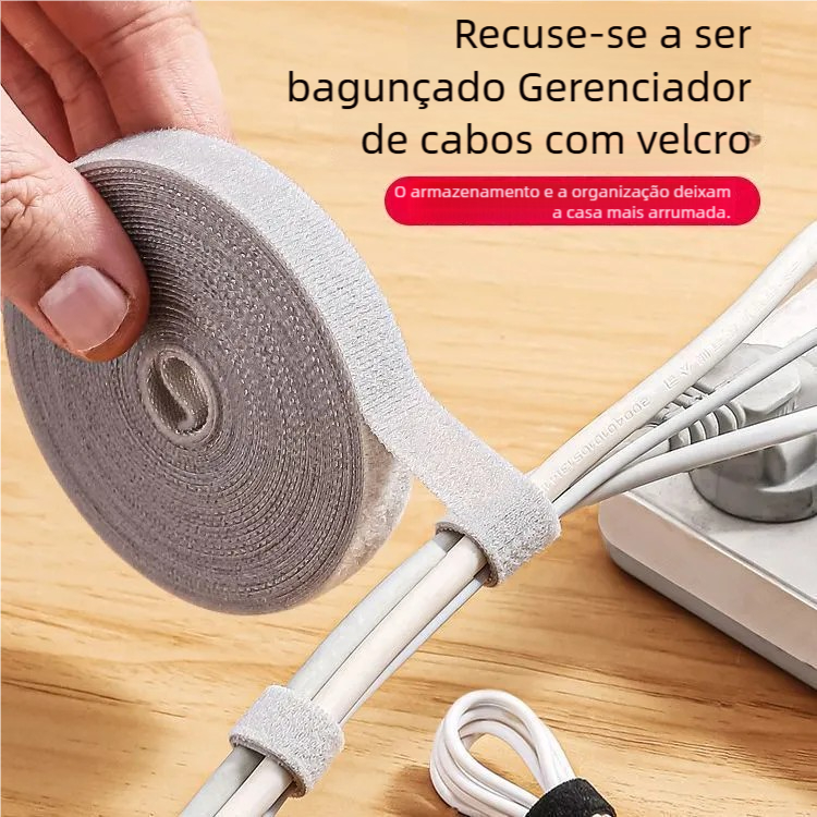 Organizador de fios e cabos fita dupla face - 5 metros em Oferta na Shopee