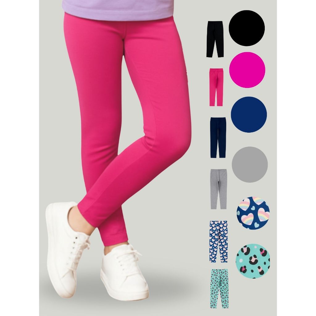 Kit 2 Calça Leg Legging Cotton Infantil Juvenil Menina Tamanho 4 ao 16 Lisa Algodão