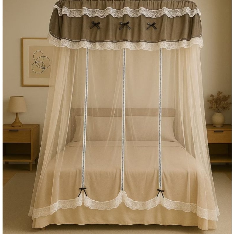Mosquiteiro Casal/Queen Completo C/Armação Renda Micro Furos Mega Oferta