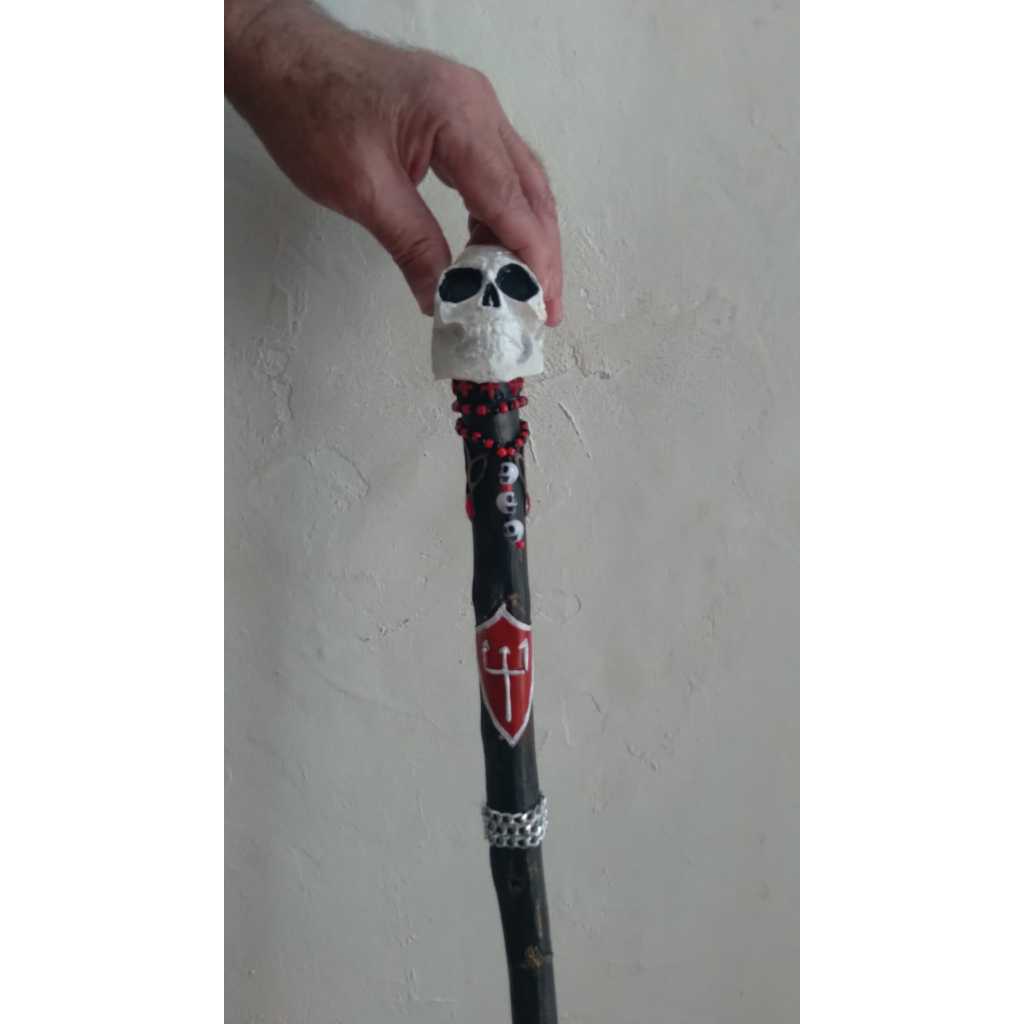Bengala Tranca Rua das Almas - 90cm madeira de árvore Angico-Branco