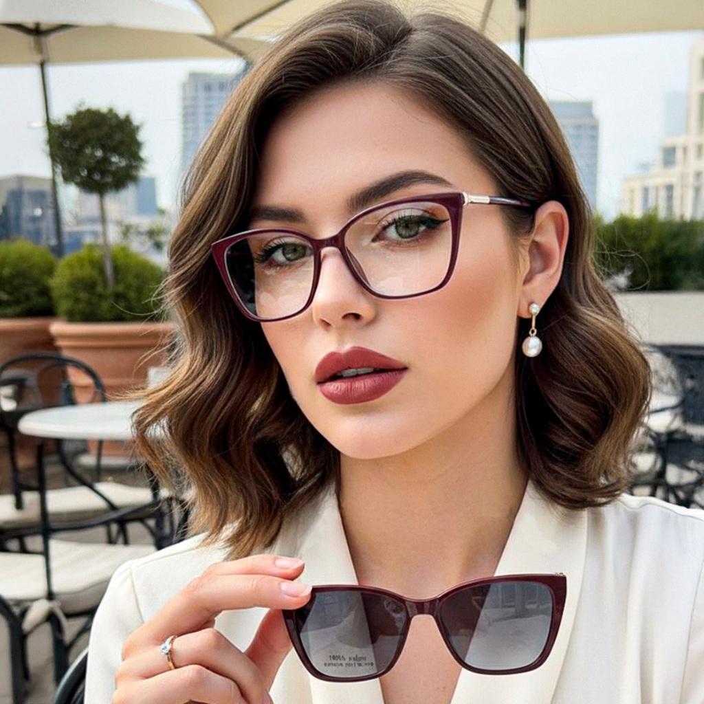 Armação para Grau Feminina Gatinho Ilook 2 em 1 Sofisticado no detalhe Várias Cores Clip Polarizado