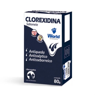 Sabonete Clorexidina para Cães e Gatos 80g World em Oferta na Shopee