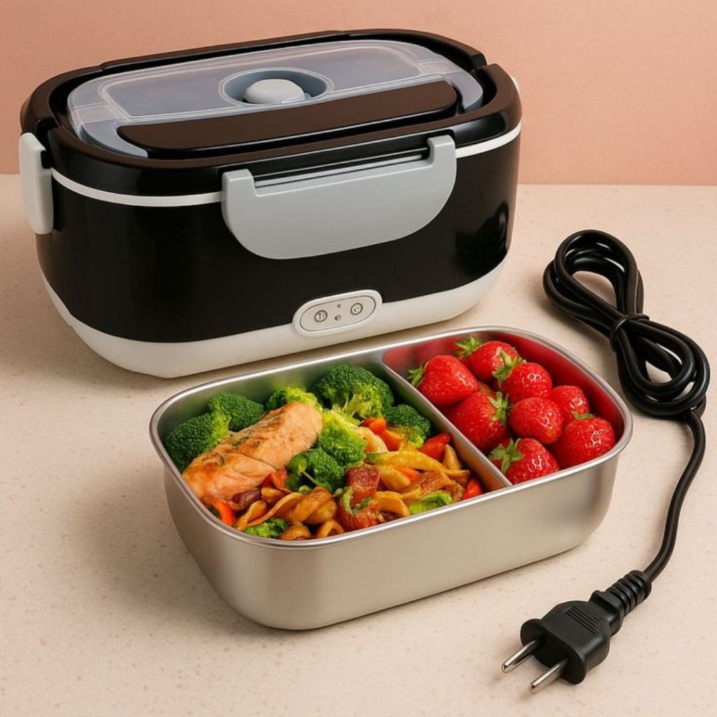 Marmita Elétrica Carro/casa 12v/24v/110v/220v Portatil Black