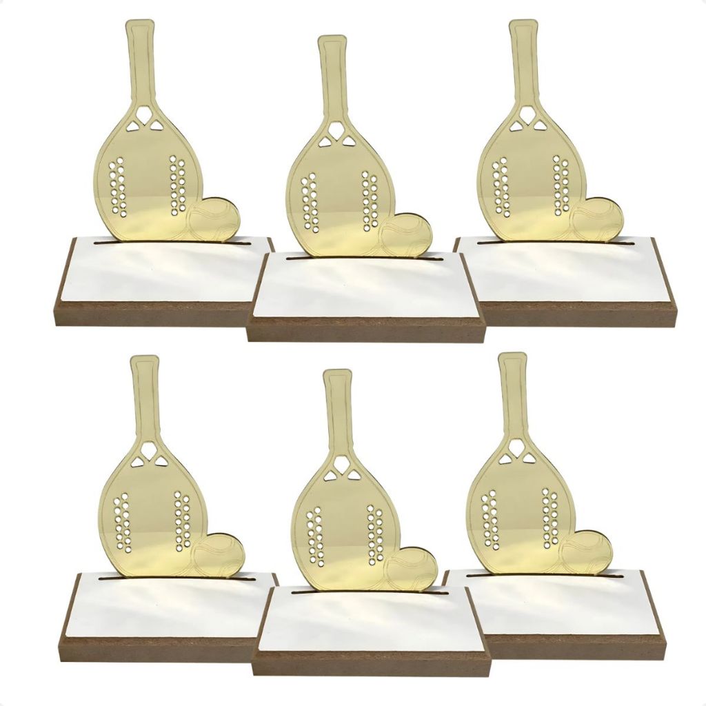 Kit 6 Troféus Beach Tennis Unissex 1517