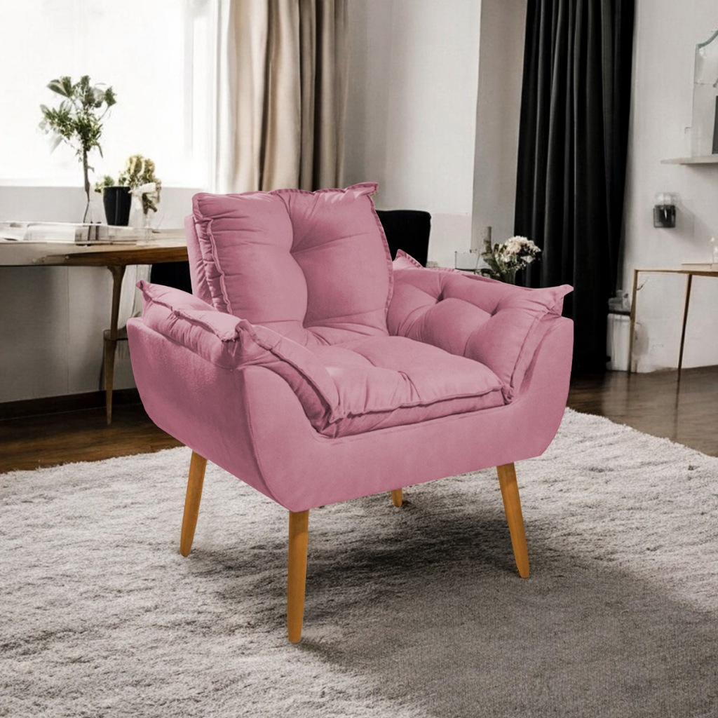 Poltrona para Manicure Salão de Beleza Penteadeira Quarto de Menina Opala Pés Palito