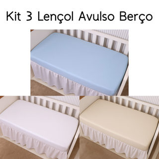 Kit 3 Lençol Berço Americano 400 Fios Macio e Confortável Bebê Promoção em Oferta na Shopee