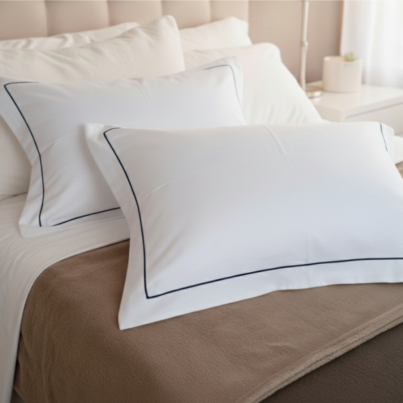 Par de Fronhas Micropercal 400 Fios Toque Acetinado Super Macias Antialérgicas com Aba nos 4 Lados