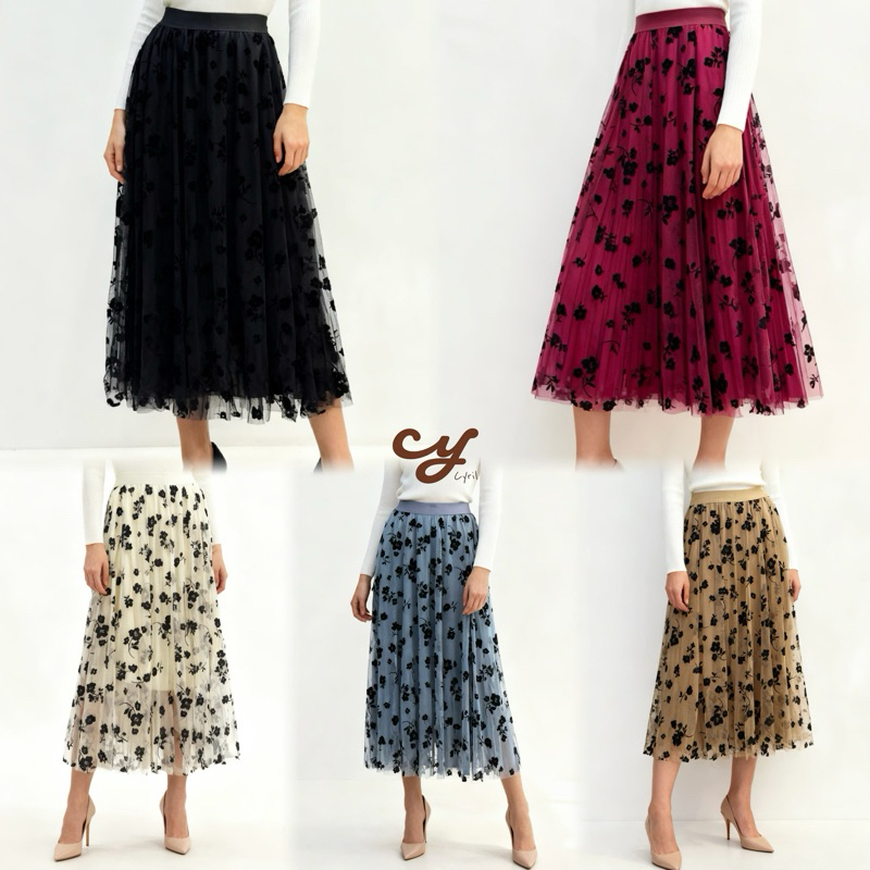 Saia Longa Plissada Floral: Onde Comprar | BuscaProdutos