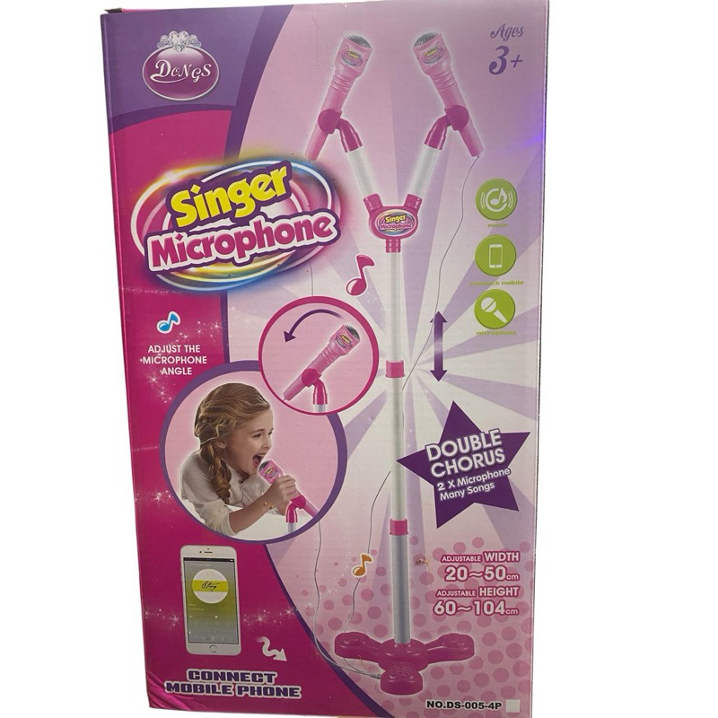 Microfone Duplo Infantil Feminino Com Pedestal em Oferta na Shopee