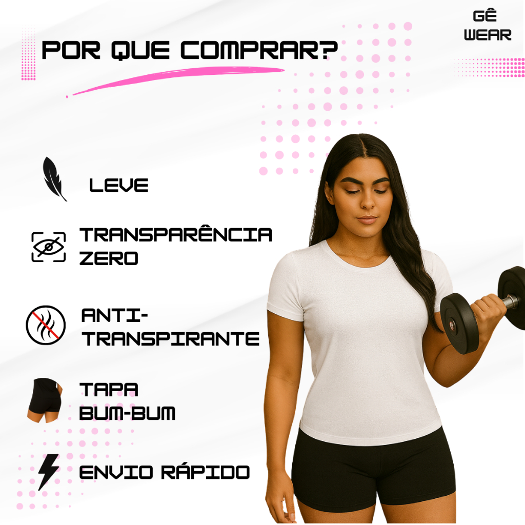 Camiseta DryFit Feminina Baby Look Academia Gym Yoga Caimento Perfeito