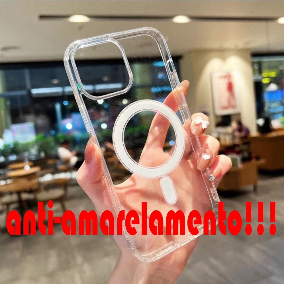 Capa Magnética Transparente Anti-Impacto para iPhone 11 a 16 Pro Max – TPU Premium | Oferta