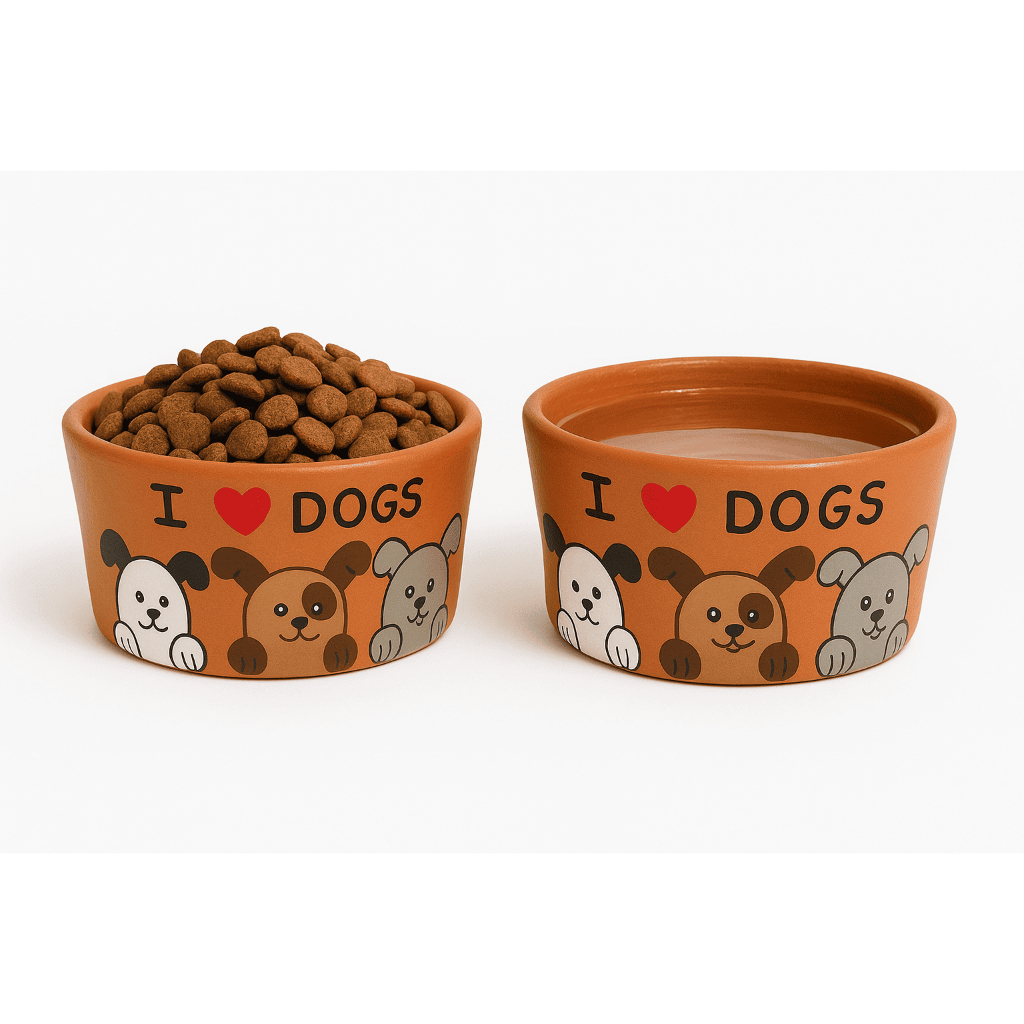Comedouro e Bebedouro para Cachorros – Kit com 2 Tigelas de Barro Pintadas à Mão, Feitas de Forma Artesanal em Oferta na Shopee