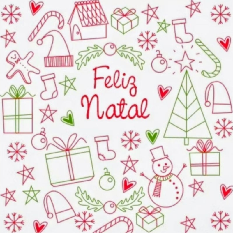 Papel Manteiga 15x15 cm Natal 100 unid