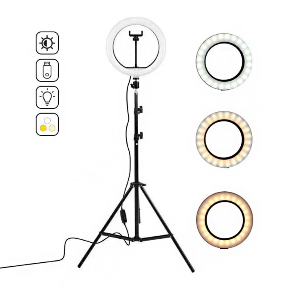 Ring Light Led Iluminador 10 Polegadas 26 cm Para Tripé 1.60