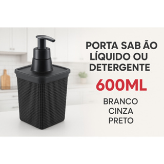 Porta Sabão Líquido Ou Detergente 600ml Jaguar Cozinha E Banheiro – Branco Cinza Preto em Oferta na Shopee