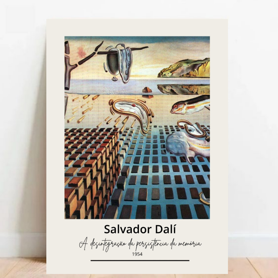 Quadro Placas Decorativas grandes artistas Salvador Dalí -A desintegração da persistência da memória