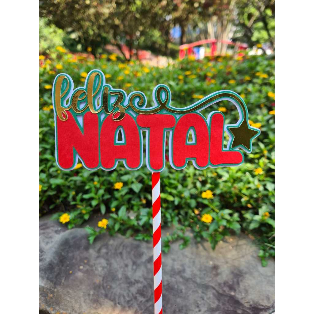 Topo Personalizado/Topo de Bolo de Natal/Decoração Natal/Topo Feliz Natal/Feliz Natal/Natal/Topo de Bolo