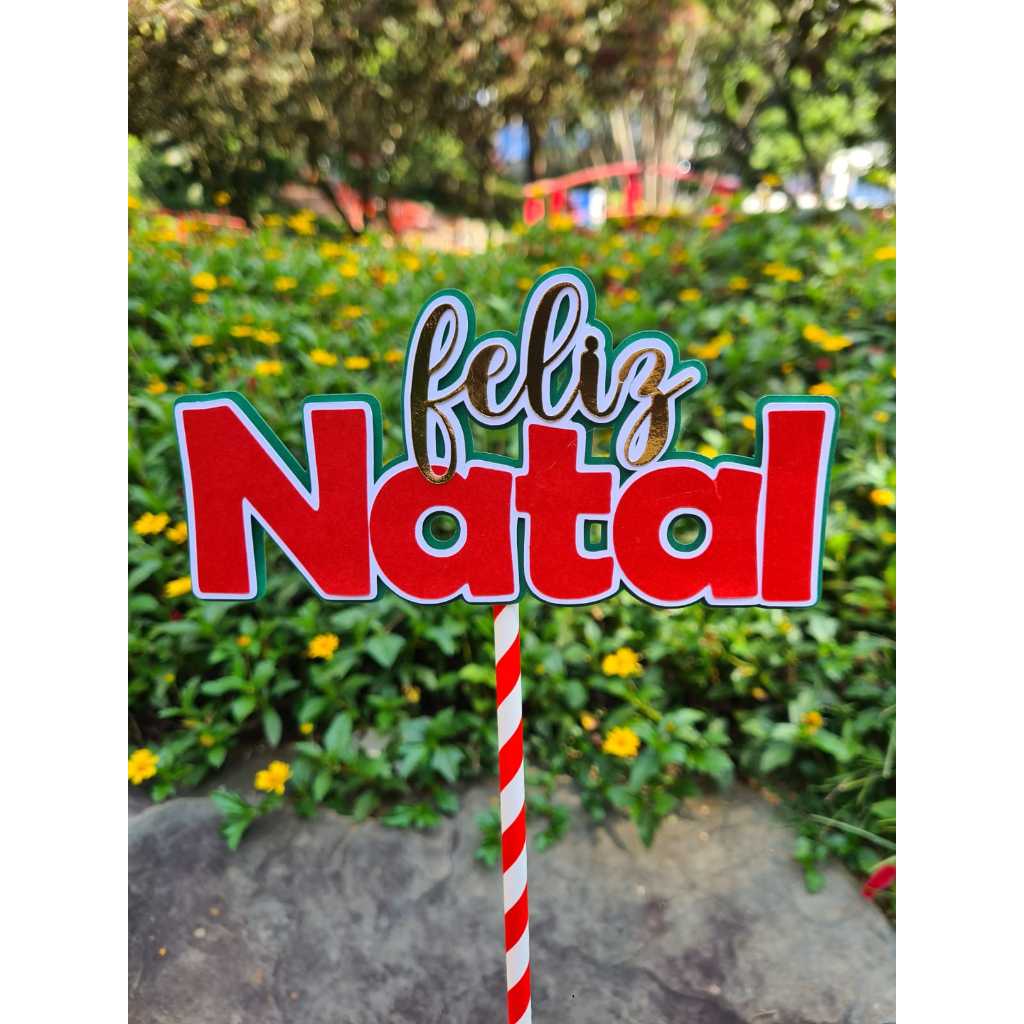 Topo Personalizado/Topo de Bolo de Natal/Decoração Natal/Topo Feliz Natal/Feliz Natal/Natal/Topo de Bolo