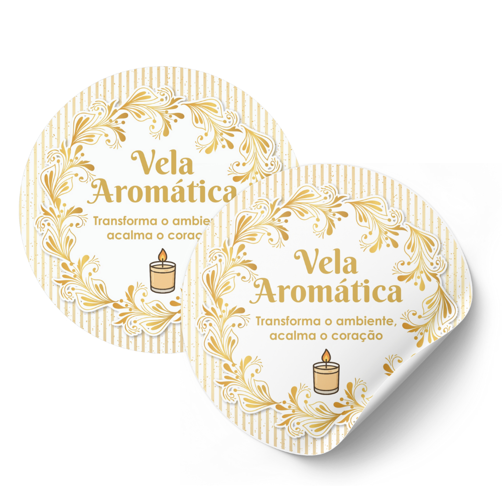 60 Etiquetas Adesivas para Vela Aromática Artesanal 4,5cm em Oferta na Shopee
