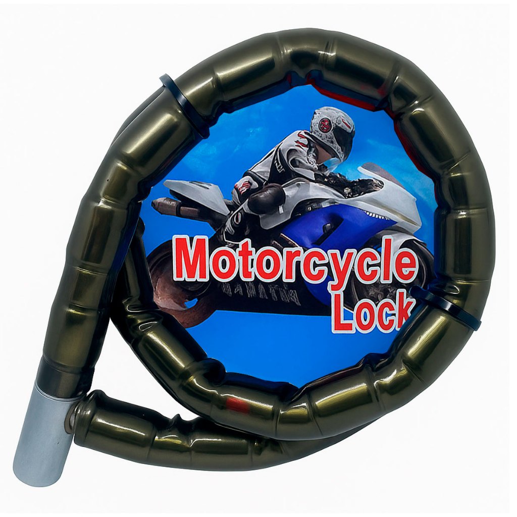 Trava Grossa Cadeado 1 Metro Para Moto Capacete Portão Bicicleta Estepe Corrente Segurança Reforçada