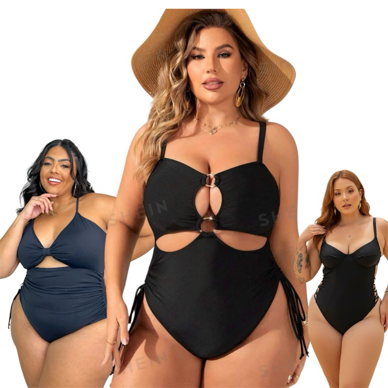 Maiô Preto Plus Size Para Praia Alcinha Engana Mamãe Biquini Para Gordinha Tamanho Grande