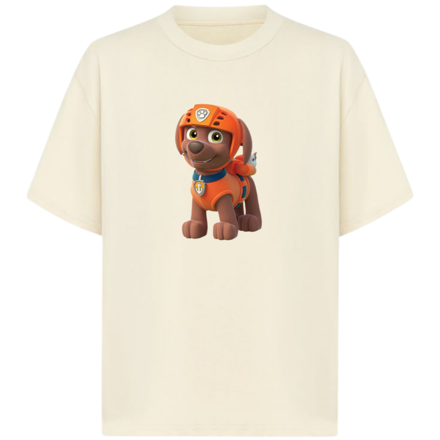 Camisa Infantil Unisex Estampa Patrulha Canina ZUMA Manga Curta Algodão Premium 2 ao 14