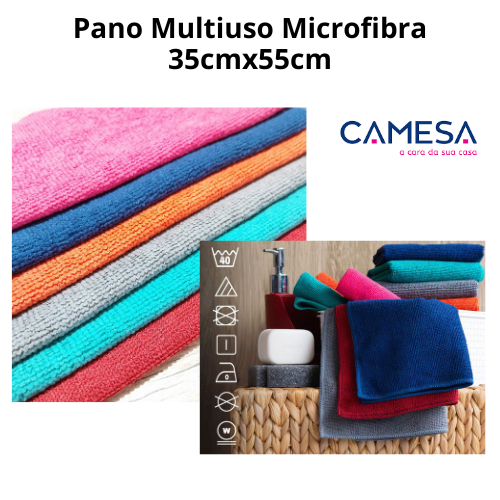 Kit 10 Panos Multiuso Microfibra Camesa 35cmx55cm Original