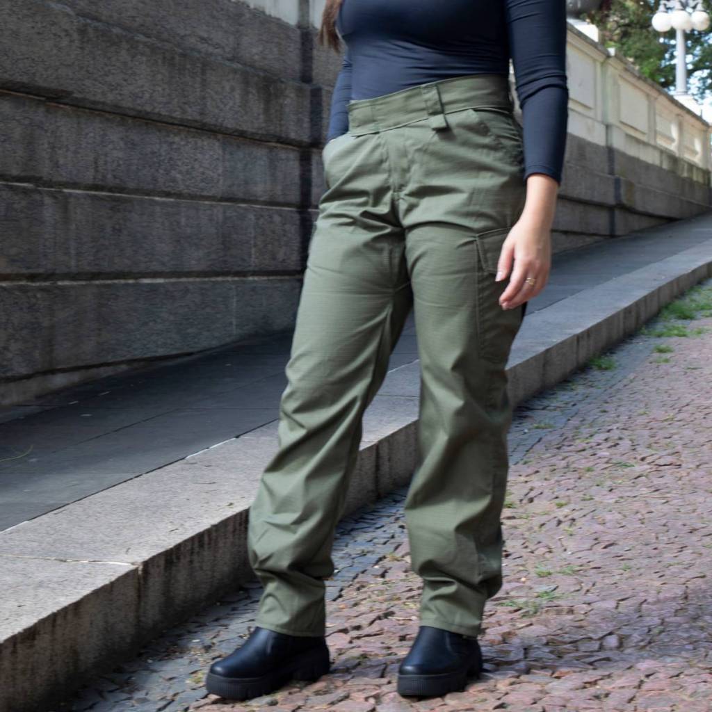 Calça Tática Feminina Cargo Reforçada Segurança Vigilante Noturno confortável uniforme Militar